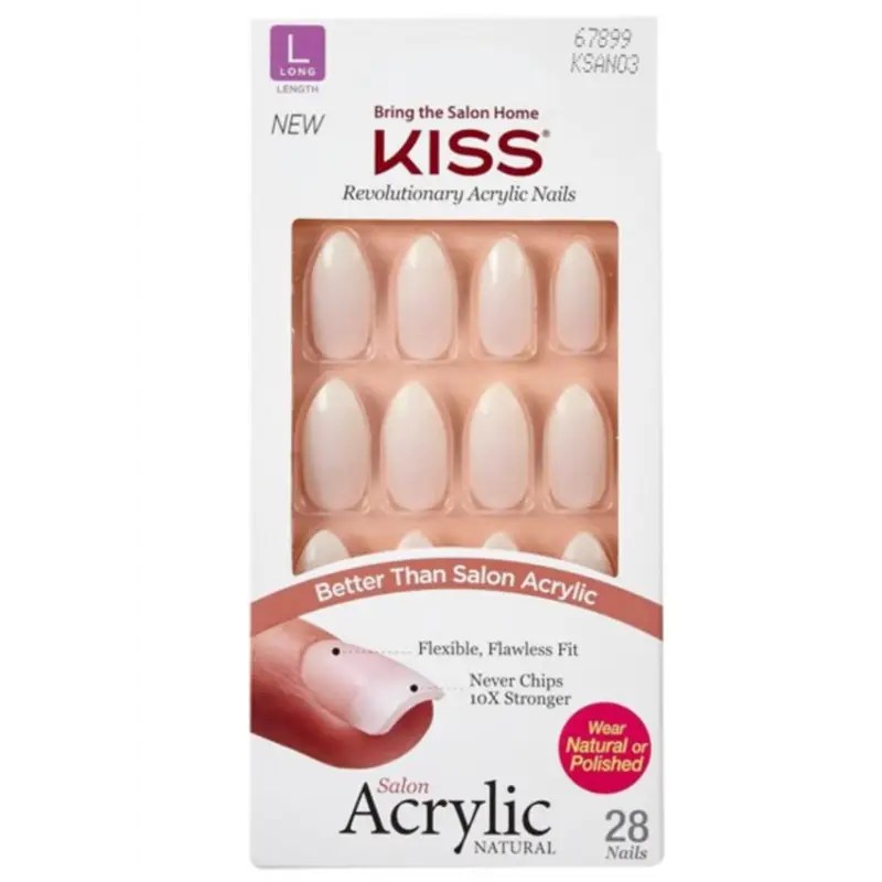 KISS Salon Acrylic Natural Nails 28pc KSAN03