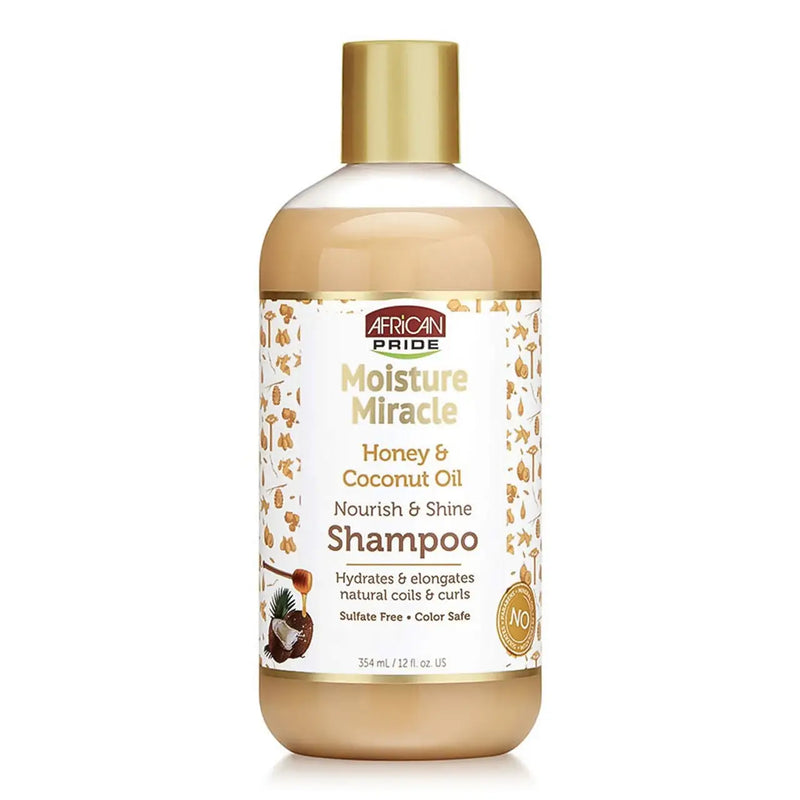 African Pride Moisture Miracle Shampoo, Nourish And Shine, 12 oz