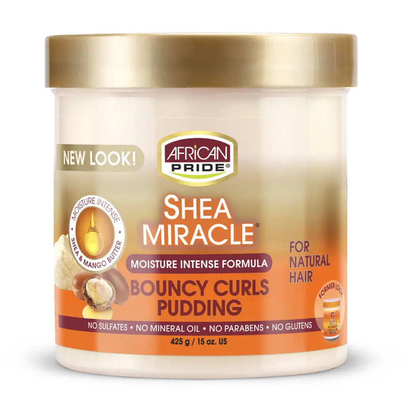 African Pride Shea Butter Formula Miracle Bouncy Curls Pudding, 15 oz.