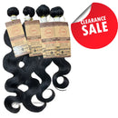 Paquete de cabello humano ondulado 9S en negro natural, 4 piezas de 14", 16", 18" y 20".