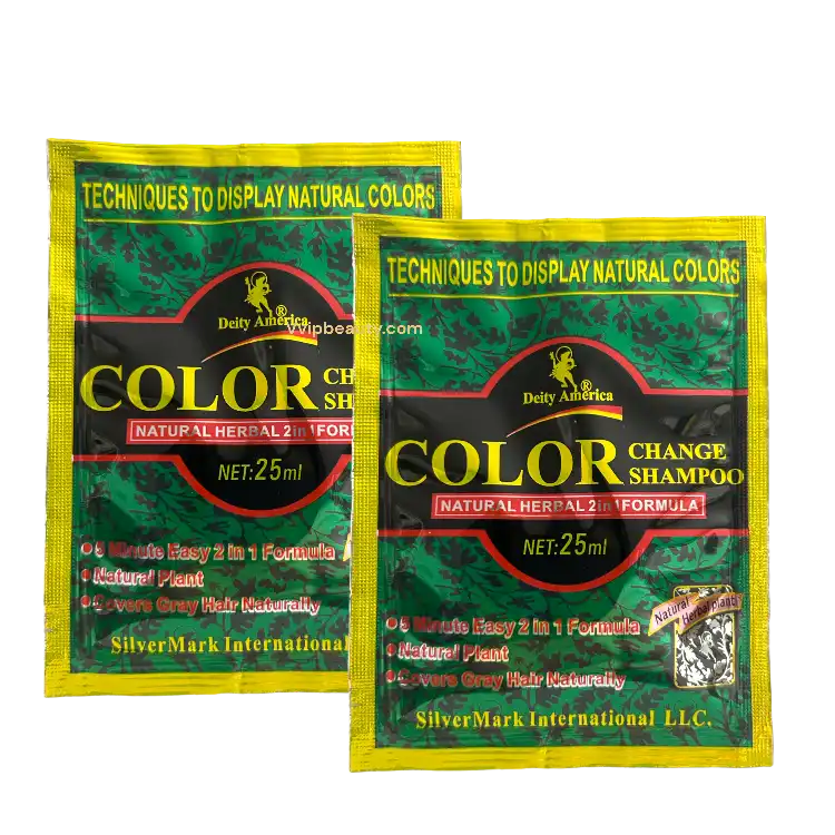 Deity America Color Change Shampoo (25ml X 2 Pack) -Black - Natural Hair Transformation!