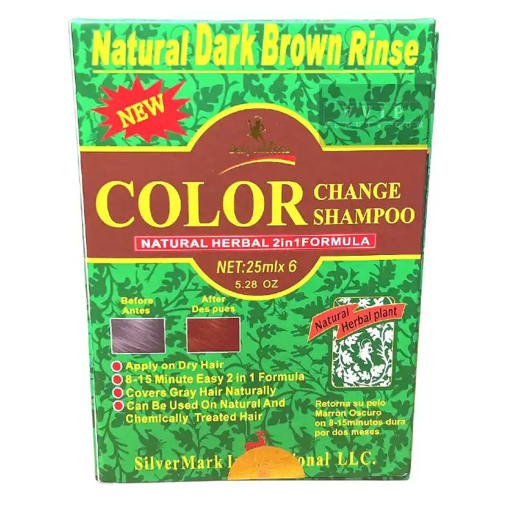Deity America Color Change Shampoo (25ml X 6 Pack) 5.28 oz-Dark Brown - Embrace Natural Hair Transformation!