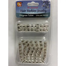 Paquete económico de tubos de filigrana de 15 mm (plateados) - Largo