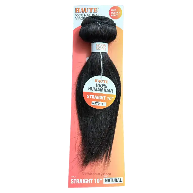 Human Hair Straight Bundle by HAUTE - Premium 100% Virgin Human Hair (Natural Color)