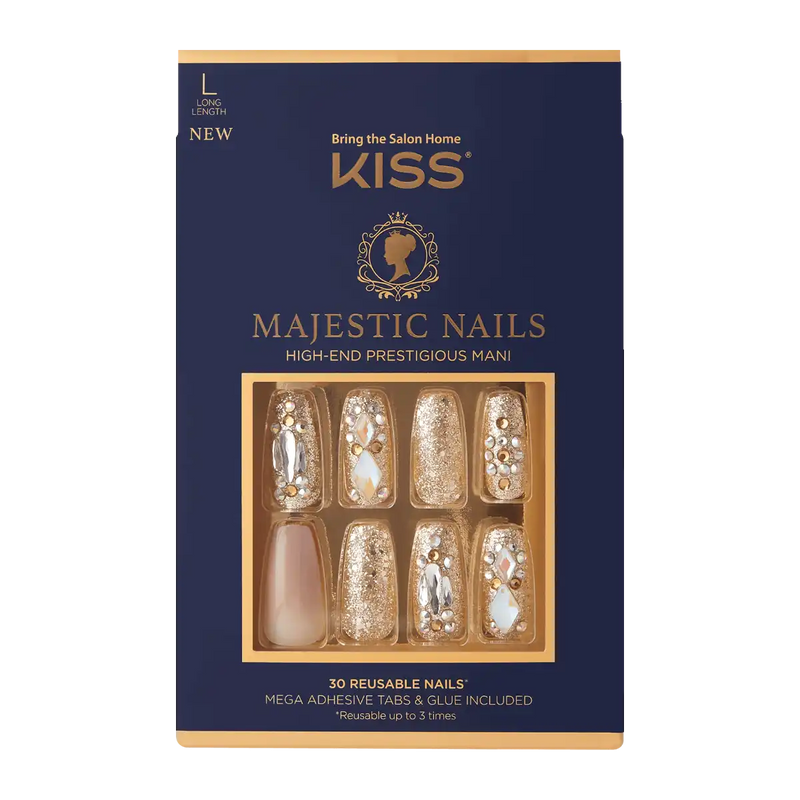 KISS Majestic Nails-High-End Prestigious Mani KMA01 (30 Reusable Nails) (S20.M20)
