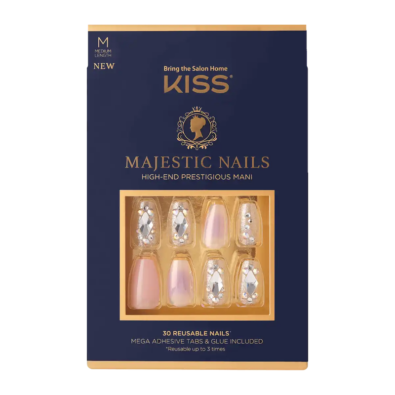 KISS Majestic Nails-High-End Prestigious Mani KMA02 (30 Reusable Nails) (S20.M20)
