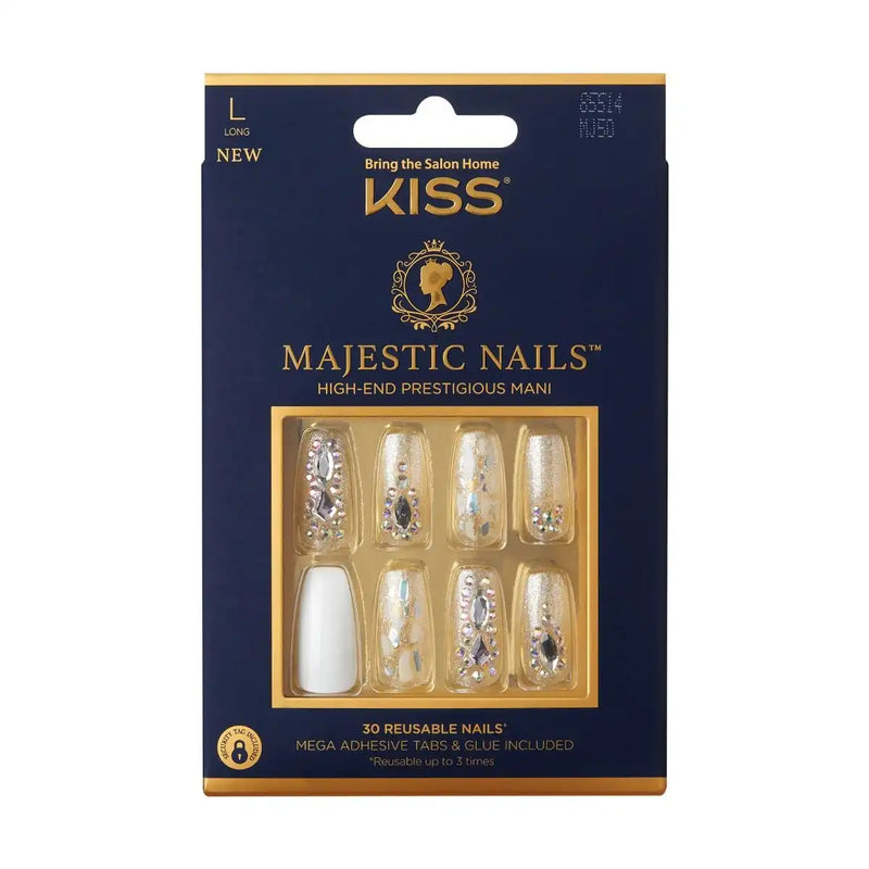 KISS Majestic Nails-High-End Prestigious Mani MJ50 (30 Reusable Nails) P(S20.M20)