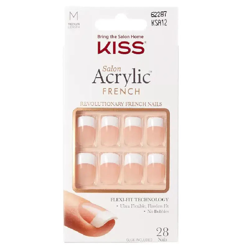 KISS  Salon Acrylic Medium Square French-KSA12