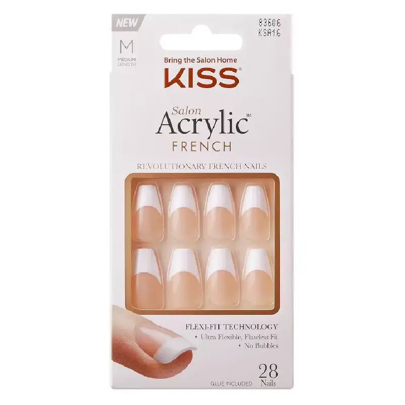 KISS  Salon Acrylic Medium Square French-KSA16