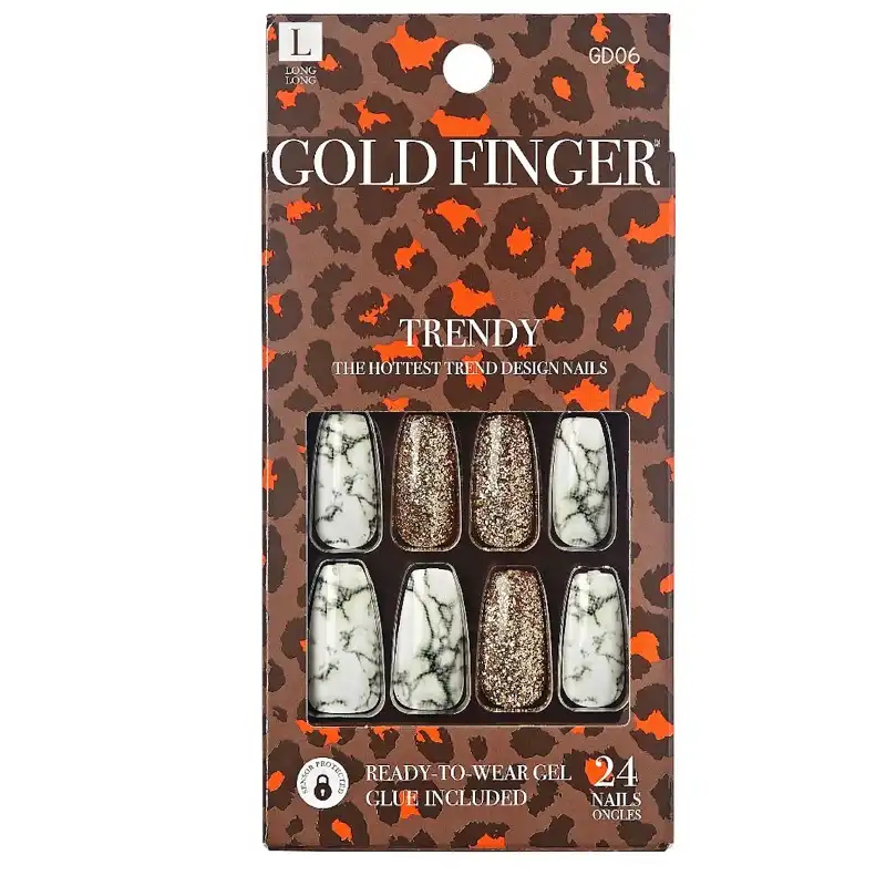 Kiss Gold Finger Trendy 24Nails -GD06 Absolutely Fabulous