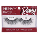 Pestañas postizas Kiss I Envy Remy 3D con banda invisible, 100% cabello humano - KREI03