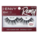 Pestañas postizas Kiss I Envy Remy 3D con banda invisible, 100% cabello humano - KREI08