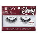 Pestañas postizas Kiss I Envy Remy 3D con banda invisible, 100% cabello humano - KREI09