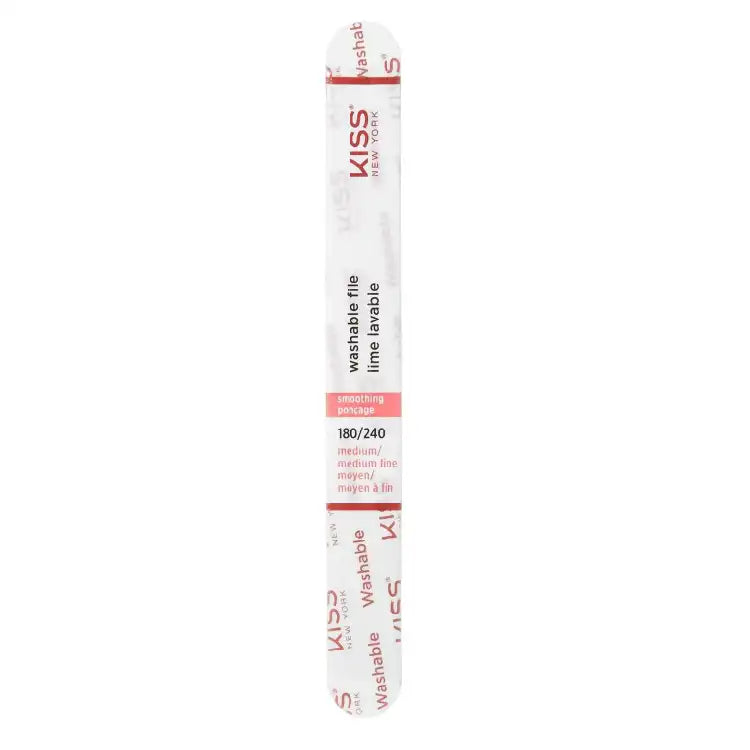 Kiss New York Washable Nail File 180/240 Medium/Medium Fine - F206N: The Perfect Tool for Impeccable Nails