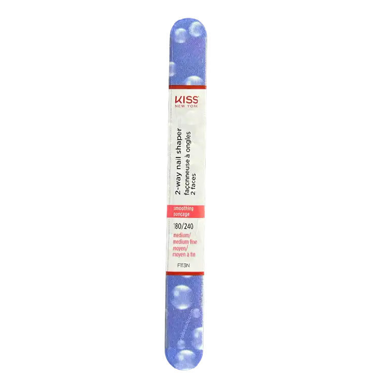 Kiss New York Washable Nail File 180/240 [Medium/Medium Fine] - F206N: Precision Nail Shaping Tool