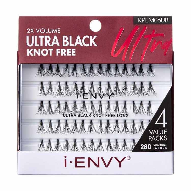 Long Ultra Black Knot Free Individual Lash Multi Pack (280pcs)-KPEM06UB (M10)