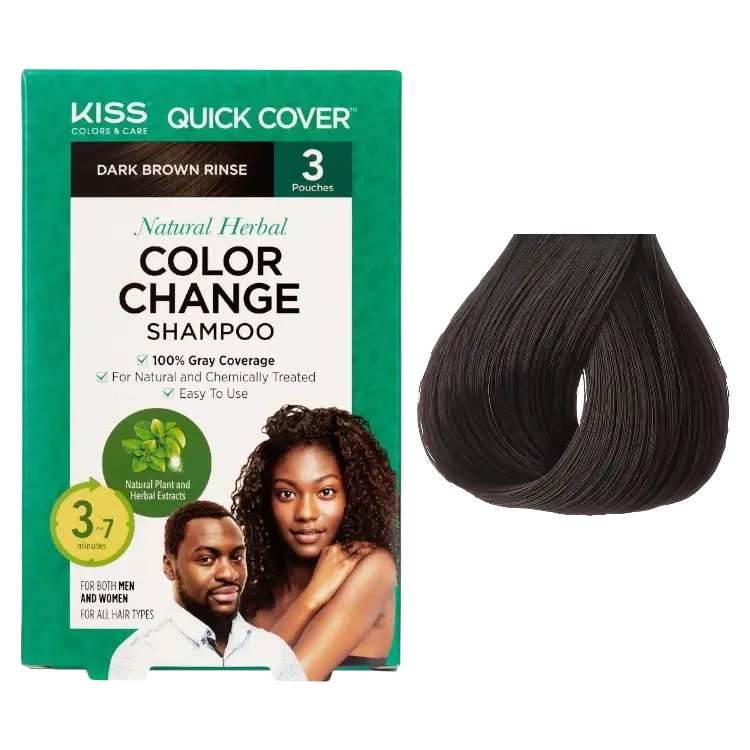 Natural Herbal Color Change Shampoo Dark Brown -3 PACK Color Shampoo