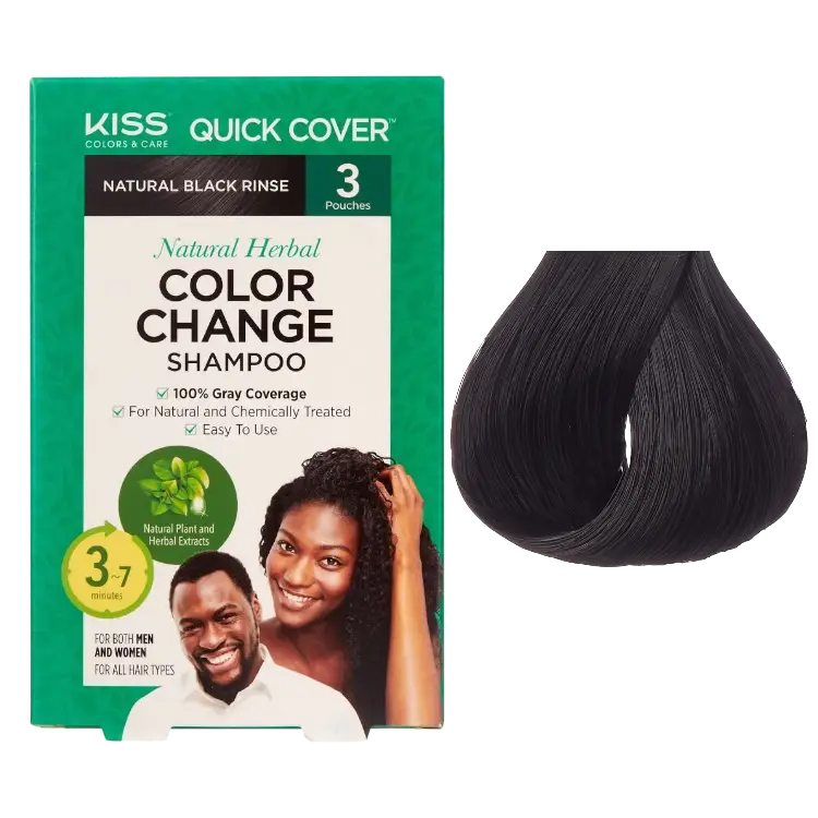 Natural Herbal Color Change Shampoo  Natural Black -3 PACK Color Shampoo