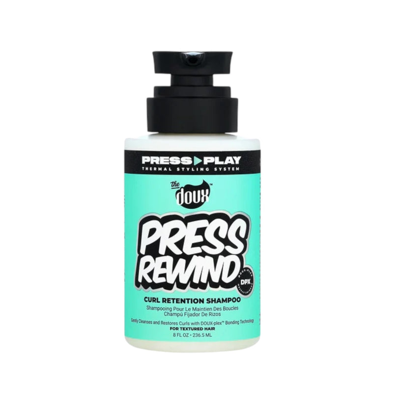 The Doux PRESS REWIND™ Curl Retention Shampoo – 8 oz.  Bond-Safe Cleanse • Curl Pattern Memory • Heat Style Recovery