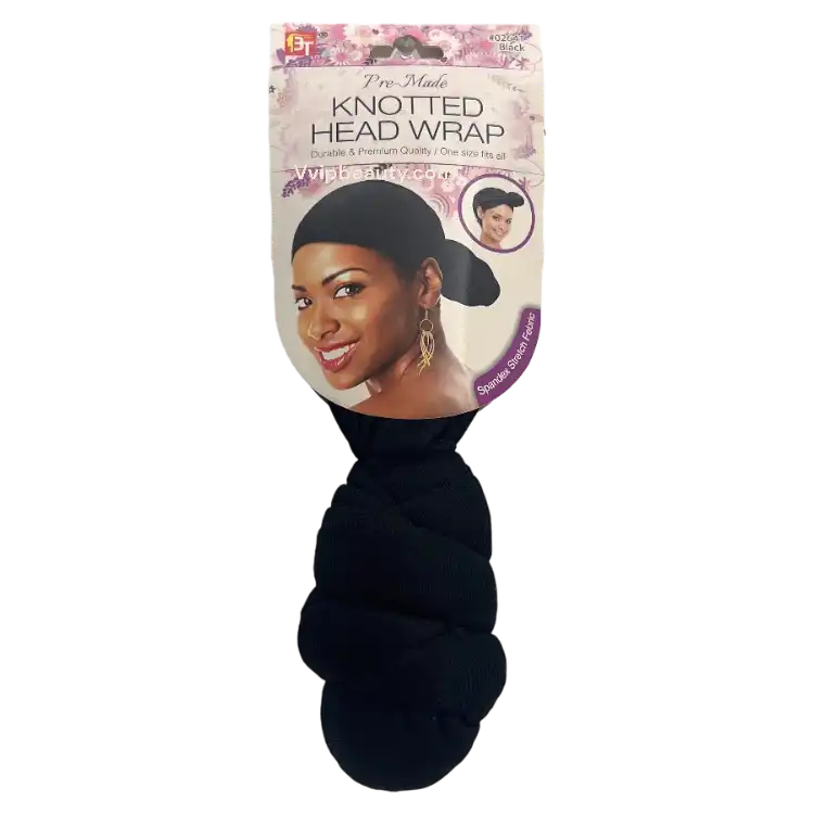 Pre Made Knotted Head Wrap -Black