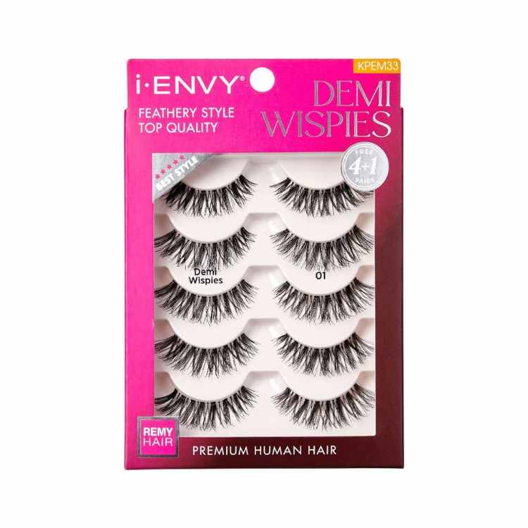 Premium Human Hair Demi Wispies 01-Multi-pack KPEM33  (M11)