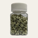 Anillos de microenlace de silicona premium con cuentas forradas para extensiones de cabello con punta en I, 500 unidades - NEGRO, MARRÓN OSCURO, MARRÓN, BEIGE, RUBIO (M6)