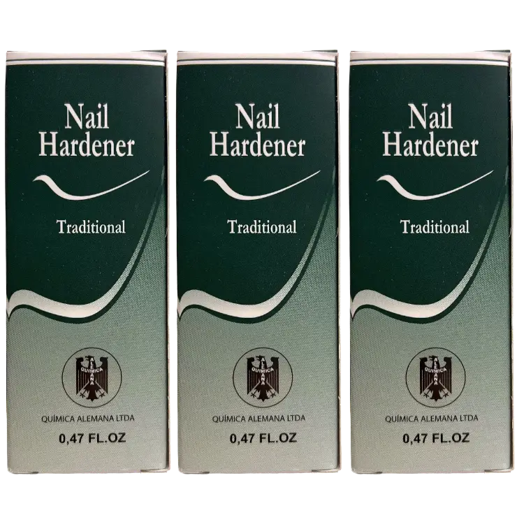 Quimica Alemana Nail Hardener -Esmalte Endurecedor para Unas 0.47oz-3pcs