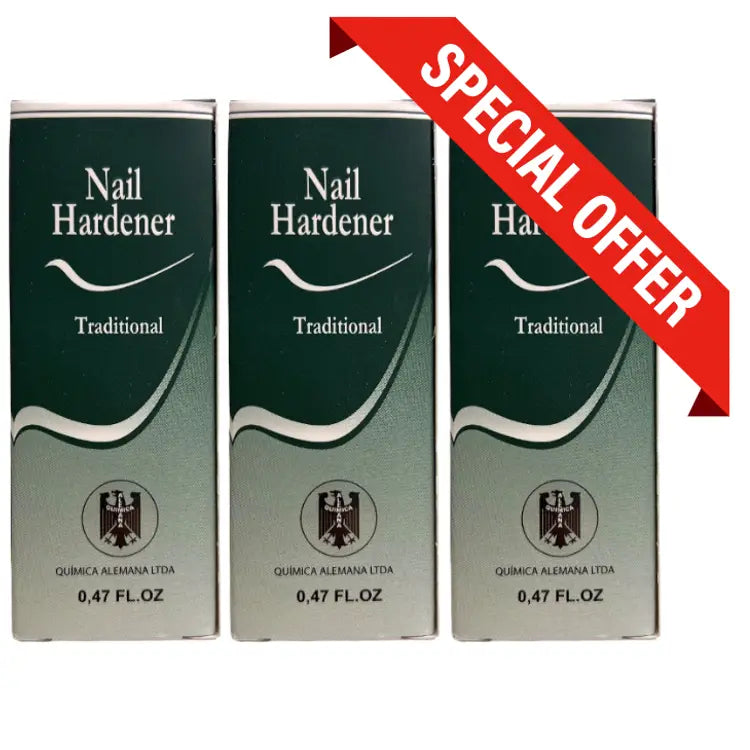 Quimica Alemana Nail Hardener -Esmalte Endurecedor para Unas 0.47oz-3pcs