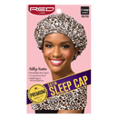 Gorro de dormir de satén Red by Kiss [Premium], estampado de leopardo, talla extragrande HSLP02