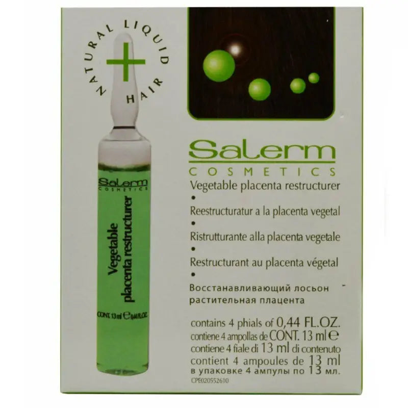 Salerm Vegetable Placenta Hair Restructurer [4 phials of 0.44 oz/13ml]