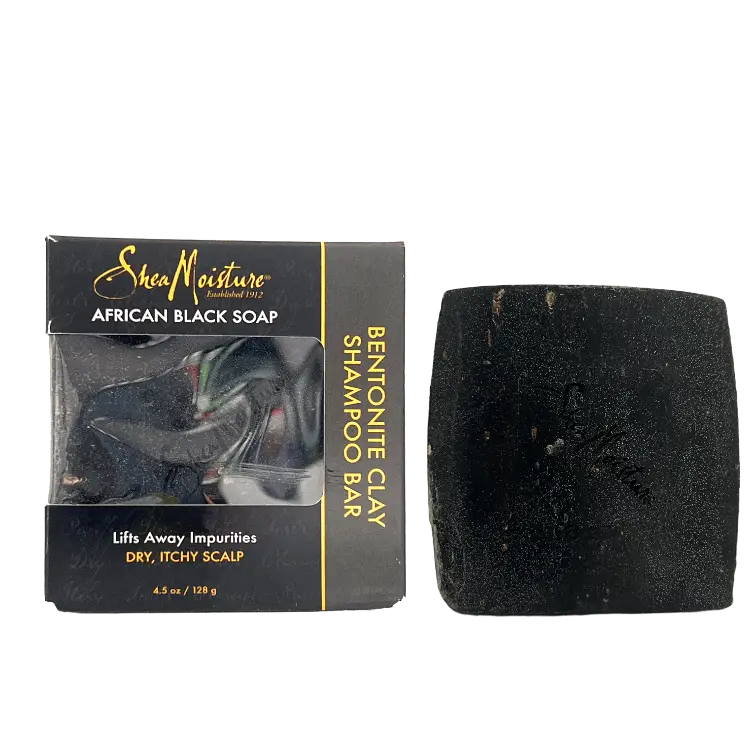 Shea Moisture African Black Soap Bentonite Clay Shampoo Bar, 4.5 oz