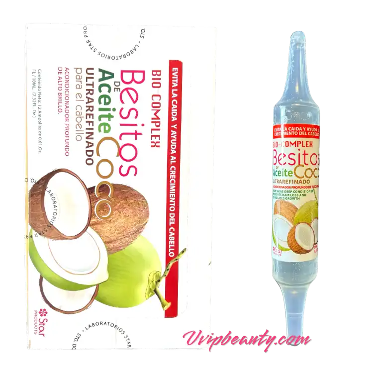 Star Bio-Complex Besitos Coconut Oil Ampoules/ampollas Ultra Refining Hair Treatment 0.61 Oz-12 Vials