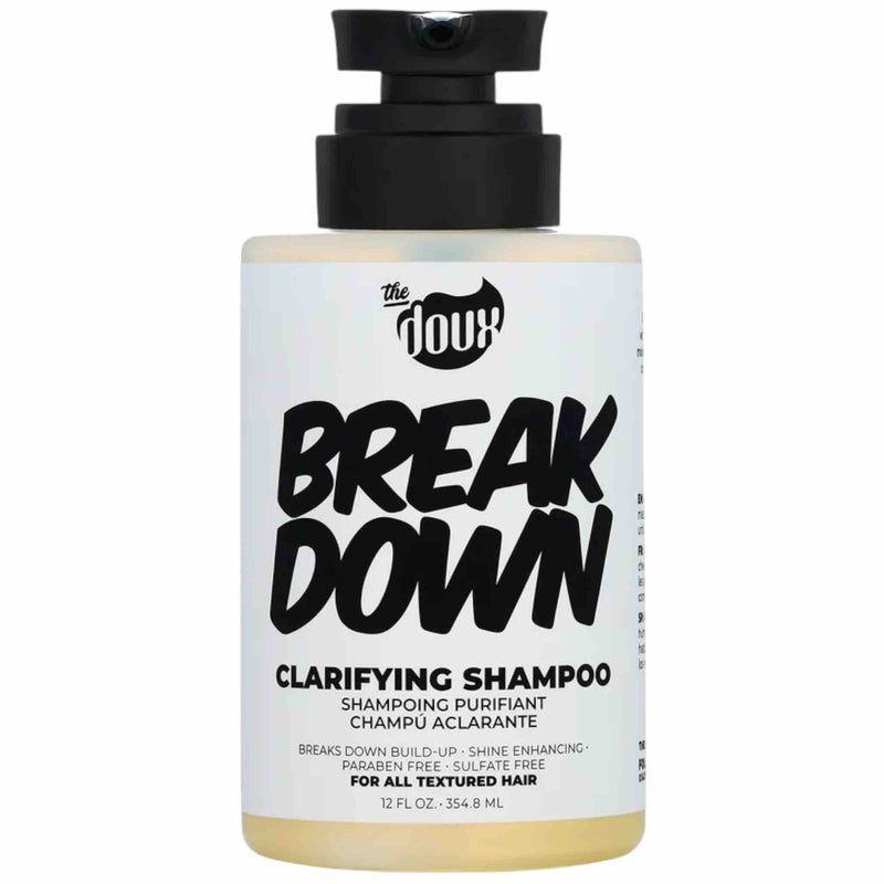 The Doux BREAKDOWN™ Clarifying Shampoo – 12 oz Deep Clean • No Strip • Scalp Detox for All Curls
