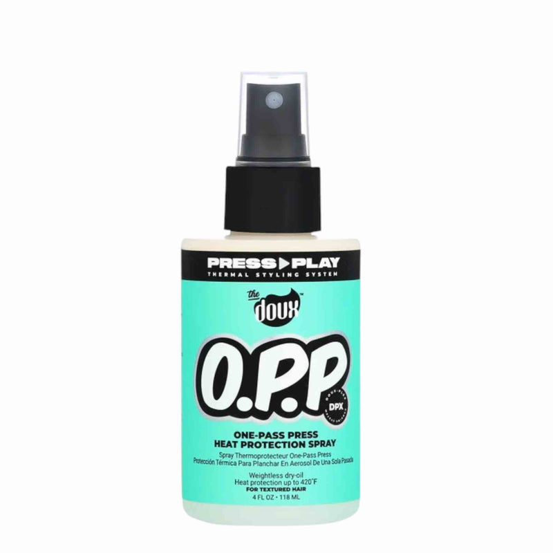 The Doux O.P.P.™ One-Pass Press Heat Protection Spray – 4 oz One-Pass Smoothness • Thermal Protection • DOUX-plex™ Bond Shield