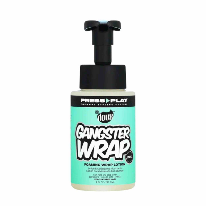 The Doux GANGSTER WRAP™ Foaming Wrap Lotion – 8 oz.  Multi-Style Hold • Root Control • DOUX-plex™ Bond Strengthening