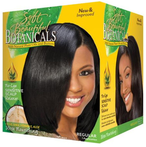 Soft & Beautiful Botanicals No-Lye Sensitive Scalp Relaxer Kit Regular 1App/2 App