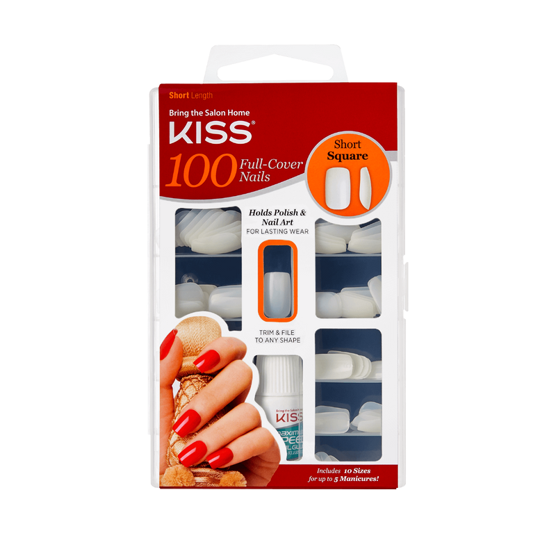 KISS 100 Full-Cover Nail Kit Short Square 100PS14 (S20.M4)