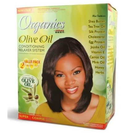 Africa's Best Organics Olive Oil Conditioning Relaxer System Super - 2 App Kit (B00004)