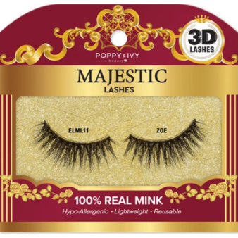 Poppy & Ivy Majestic 3D LASHES 100% REAL MINK Series-11 Zoe (M9)