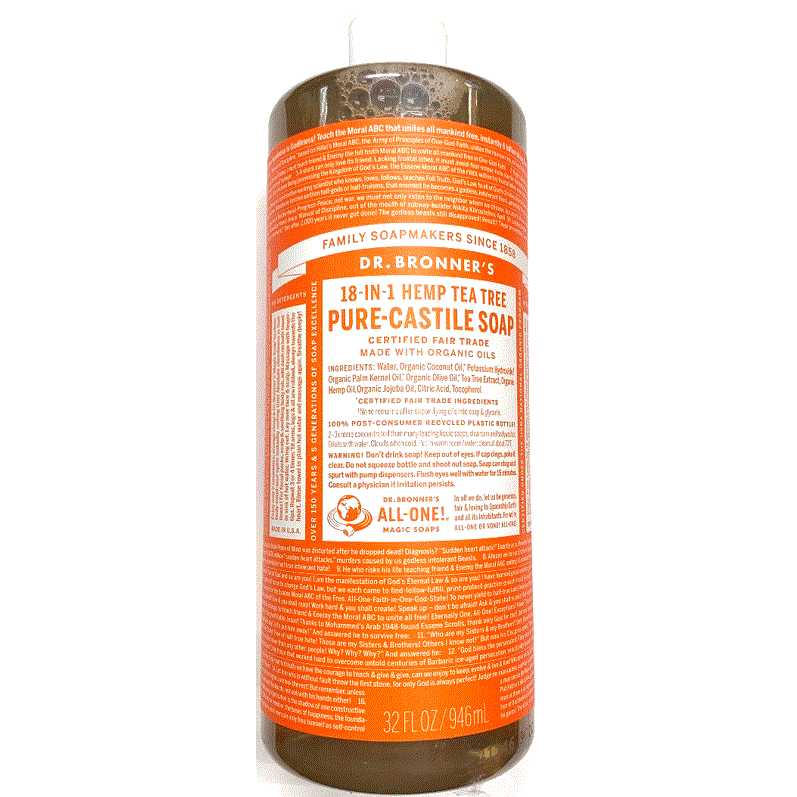 Dr. Bronner's. Hemp Pure-Castile Tea Tree Liquid Soap 32 oz.