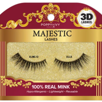 Poppy & Ivy Majestic 3D LASHES 100% REAL MINK Series-13 Elle (M9)