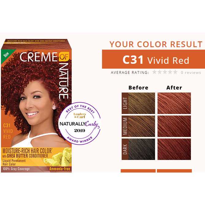 CREME OF NATURE  MOISTURE-RICH HAIR COLOR WITH SHEA BUTTER CONDITIONER (92)