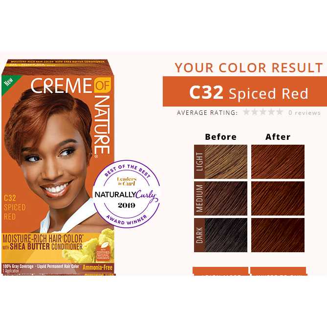 CREME OF NATURE  MOISTURE-RICH HAIR COLOR WITH SHEA BUTTER CONDITIONER (92)