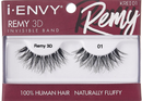 Pestañas postizas Kiss I Envy Remy 3D con banda invisible, 100% cabello humano - KREI01