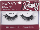 Pestañas postizas Kiss I Envy Remy 3D con banda invisible, 100% cabello humano - KREI05