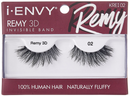 Pestañas postizas Kiss I Envy Remy 3D con banda invisible, 100% cabello humano - KREI02