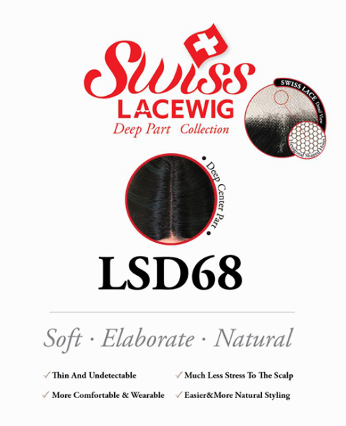 Harlem125 Lace Front Wig Swiss Lace 5" Deep Part LSD68 (B)