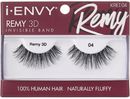 Pestañas postizas Kiss I Envy Remy 3D con banda invisible, 100% cabello humano - KREI04