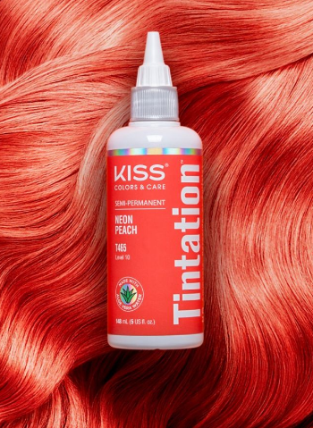 KISS COLORS Tintation Semi-Permanent Hair Color-T465 - Neon Peach 5oz