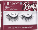 Pestañas postizas Kiss I Envy Remy 3D con banda invisible, 100% cabello humano - KREI01